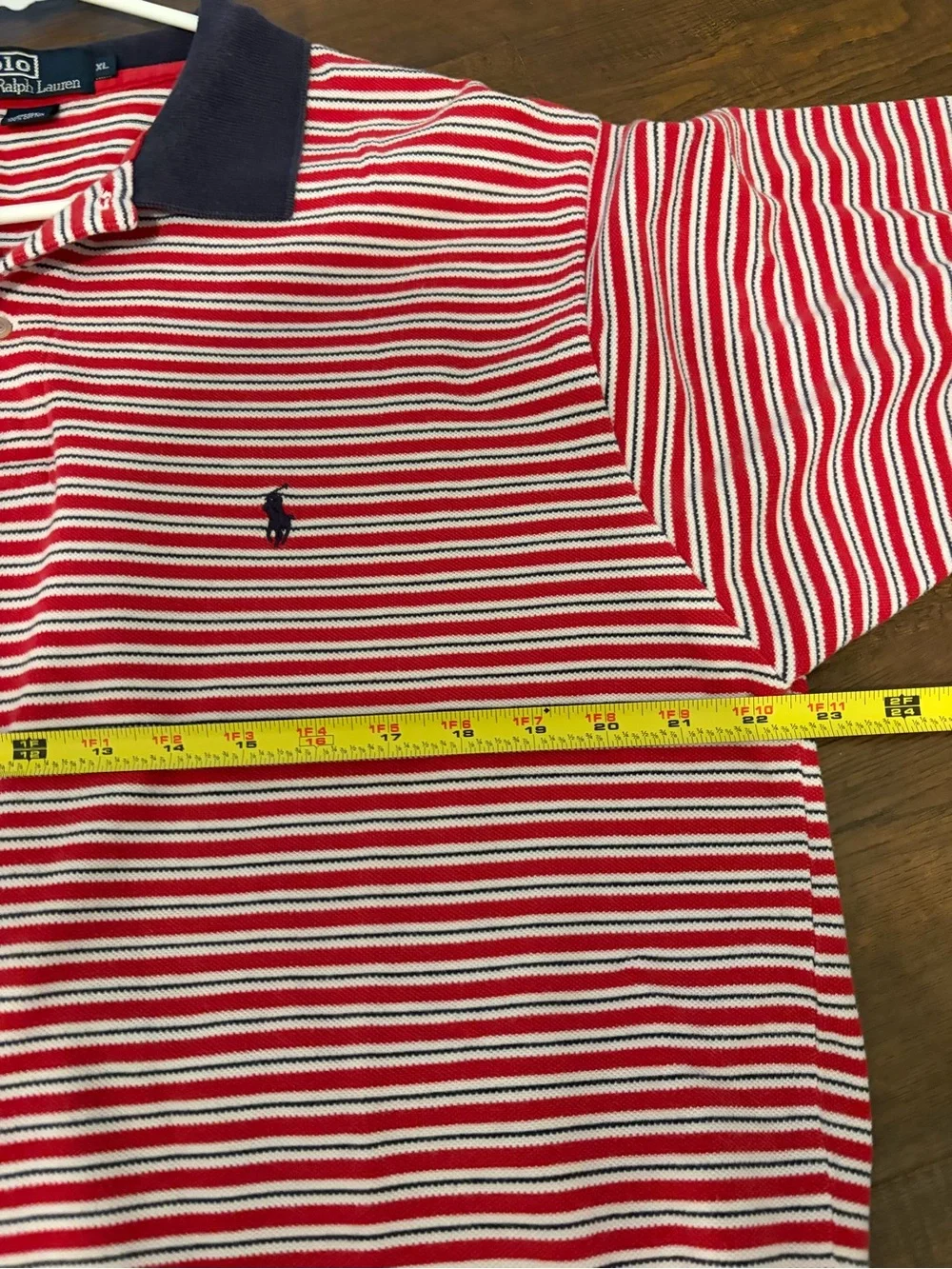 Vintage Polo Ralph Lauren Shirt Mens XL Red White Navy Blue Striped 90s Bolivia